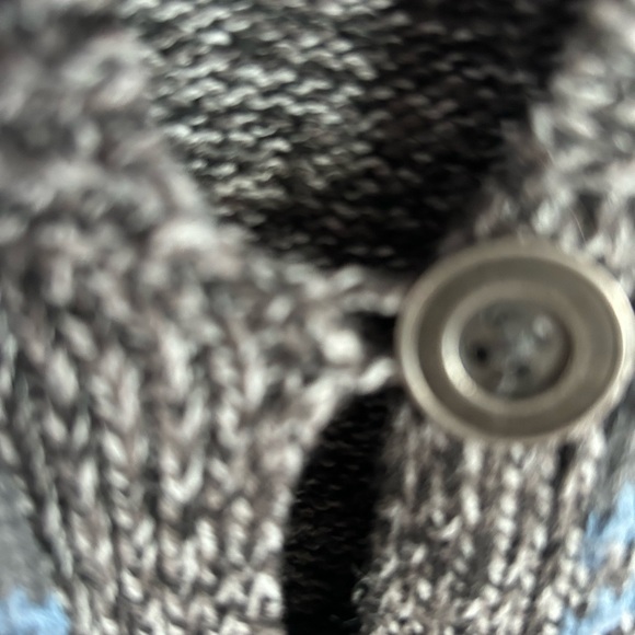 Woolrich Charcoal Heather Gray Cardigan with Nordic Pattern - Picture 11 of 11
